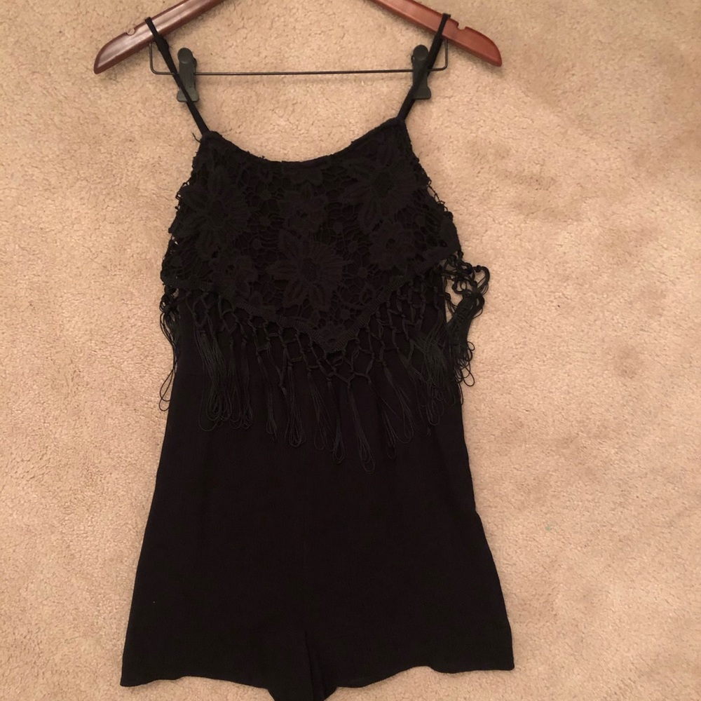 Garage Flowy Black Romper